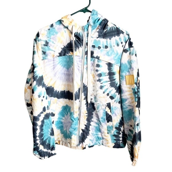 ivory ella Jackets & Blazers - IVORY Ella Tie Dyed Windbreaker Jacket S